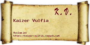 Kaizer Vulfia névjegykártya